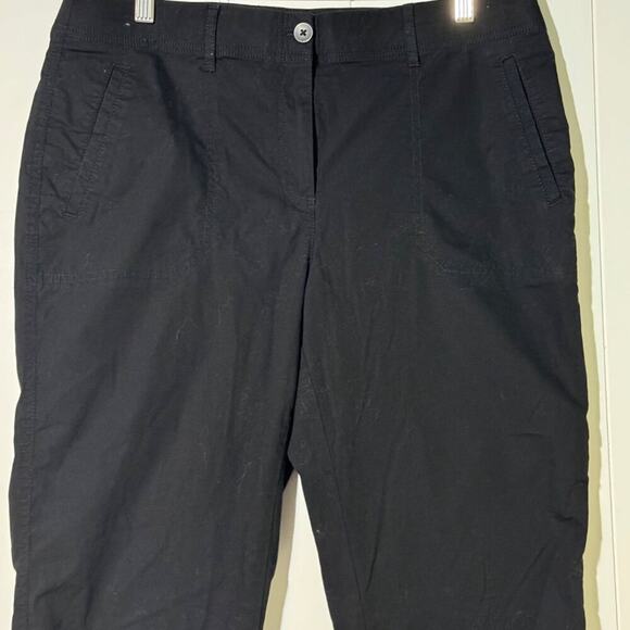 Chico's Capris Women's M/8 Cotton/Spandex Blend Lightweight Casual Staple Black - Picture 2 of 7